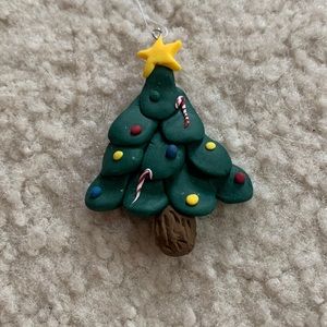 Handmade clay tree ornament